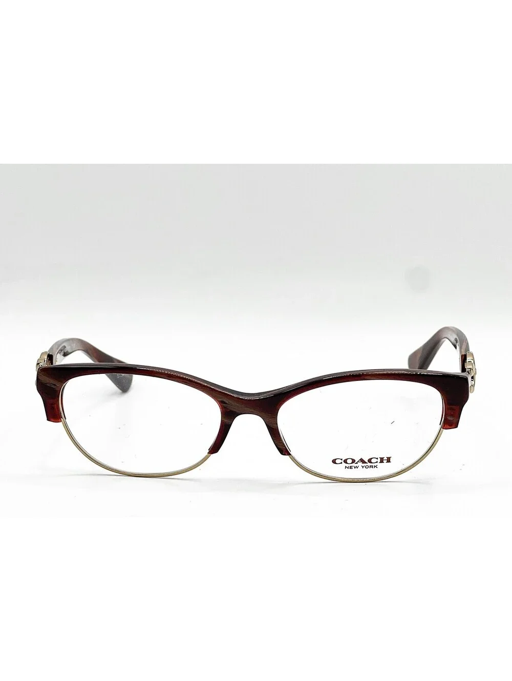 Coach HC 5063 5271 Burgundy Horn Gold Cat Eye Eyeglass Frames 51-16-135